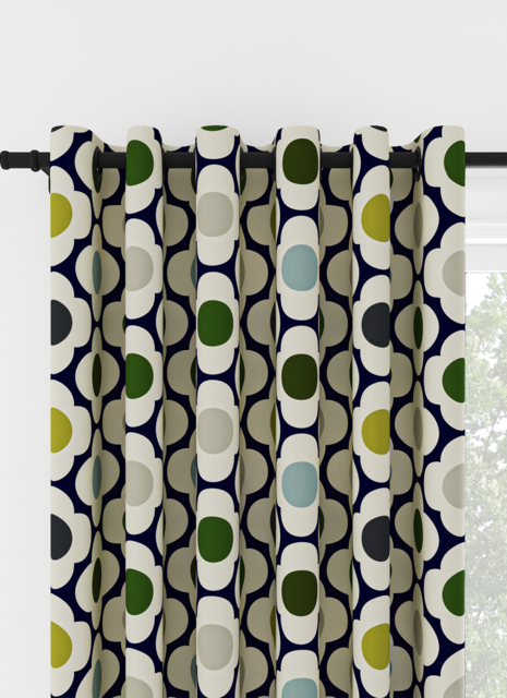 Orla Kiely Spot Flower Blue Multi Eyelet Curtain Eyelet Curtain - image 1
