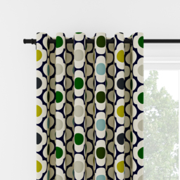 Orla Kiely Spot Flower Blue Multi Eyelet Curtain Eyelet Curtain - thumbnail 2