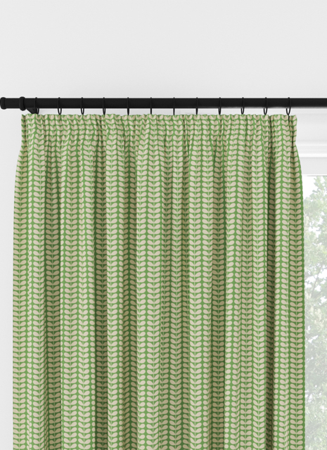 Orla Kiely Tiny Stem Green Pencil Pleat Curtain Pencil Pleat Curtain - image 1