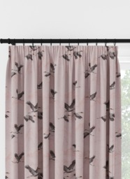 Laura Ashley Animalia Embroidered Blush Pencil Pleat Curtain Pencil Pleat Curtain - thumbnail 1