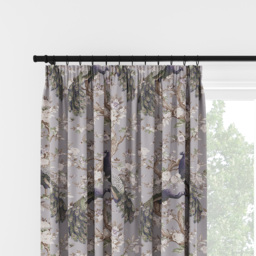 Laura Ashley Belvedere Velvet Pale Iris Pencil Pleat Curtain Pencil Pleat Curtain - thumbnail 2