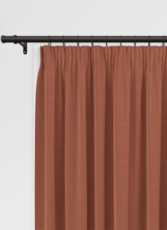 Saffron Terracotta Pencil Pleat Curtain