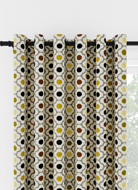 Orla Kiely Spot Flower Ditsy Yellow Multi Eyelet Curtain Eyelet Curtain - image 1