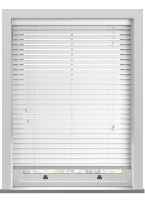 Gloss Pure Brilliant White Wooden Blind - image 1