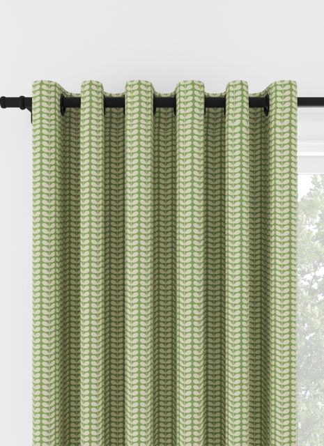 Orla Kiely Tiny Stem Green Eyelet Curtain Eyelet Curtain - image 1