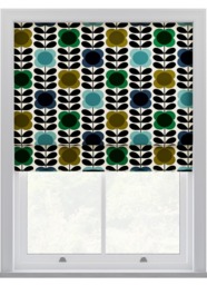 Orla Kiely Spot Flower Stem Blue & Green Roman Blinds Roman Blind - thumbnail 1
