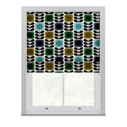 Orla Kiely Spot Flower Stem Blue & Green Roman Blinds Roman Blind - thumbnail 2