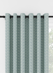 Orla Kiely Linear Stem Aqua Eyelet Curtain Eyelet Curtain