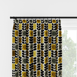 Orla Kiely Spot Flower Stem Yellow & Grey Pencil Pleat Curtain Pencil Pleat Curtain - thumbnail 2