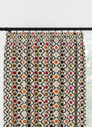 Orla Kiely Spot Flower Ditsy Red Multi Pencil Pleat Curtain Pencil Pleat Curtain