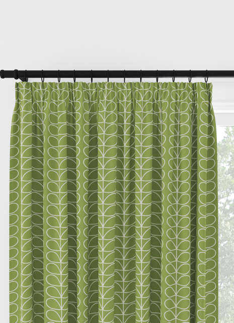 Orla Kiely Linear Stem Chalky Green Pencil Pleat Curtain Pencil Pleat Curtain - image 1