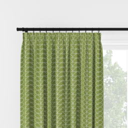 Orla Kiely Linear Stem Chalky Green Pencil Pleat Curtain Pencil Pleat Curtain - thumbnail 2