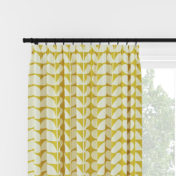 Orla Kiely Solid Stem Yellow Pencil Pleat Curtain Pencil Pleat Curtain - thumbnail 2