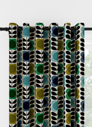 Orla Kiely Spot Flower Stem Blue & Green Eyelet Curtain Eyelet Curtain - thumbnail 1