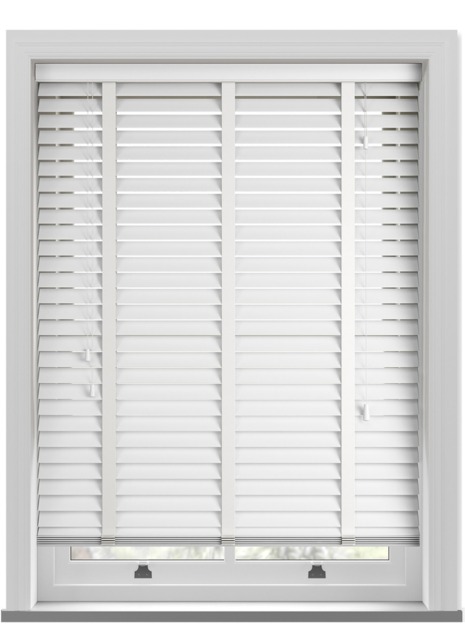 Deco Taped True White Wooden Blind - image 1
