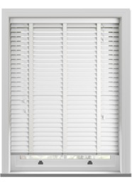 Deco Taped True White Wooden Blind - thumbnail 1