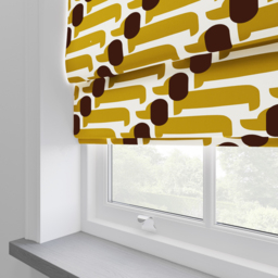 Orla Kiely Dog Show Yellow Roman Blinds Roman Blind - thumbnail 2