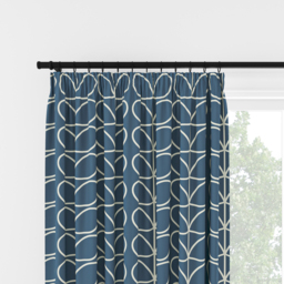 Orla Kiely Jumbo Linear Stem Marine Pencil Pleat Curtain Pencil Pleat Curtain - thumbnail 2