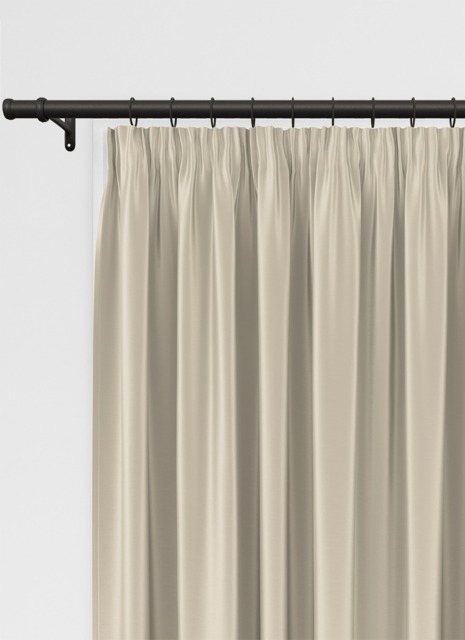 Koi Faux Silk Cream Pencil Pleat Curtain - image 1
