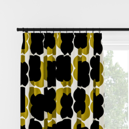 Orla Kiely Shadow Flower Seagrass & Navy Pencil Pleat Curtain Pencil Pleat Curtain - thumbnail 2