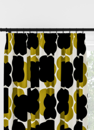 Orla Kiely Shadow Flower Seagrass & Navy Pencil Pleat Curtain Pencil Pleat Curtain - thumbnail 1