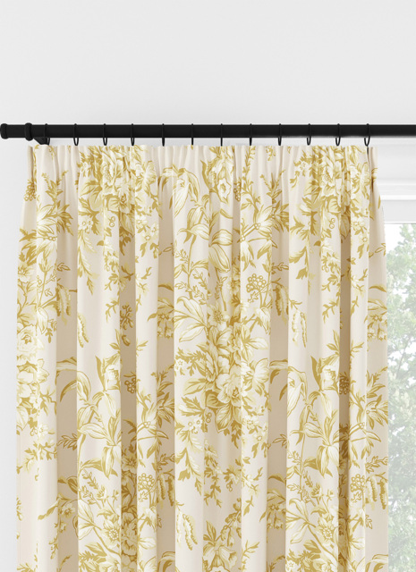 Laura Ashley Picardie Gold Pencil Pleat Curtain Pencil Pleat Curtain - image 1