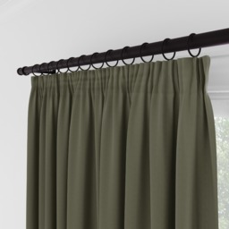 Orka Dark Green Blackout Pencil Pleat Curtain - thumbnail 2