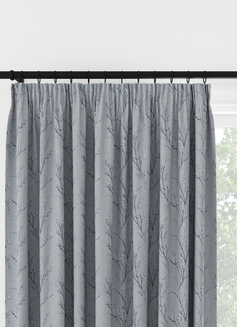 Laura Ashley Pussy Willow Embroidery Seaspray Pencil Pleat Curtain Pencil Pleat Curtain - image 1