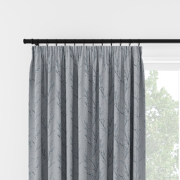 Laura Ashley Pussy Willow Embroidery Seaspray Pencil Pleat Curtain Pencil Pleat Curtain - thumbnail 2