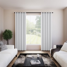Koi Faux Silk White Eyelet Curtain - thumbnail 2