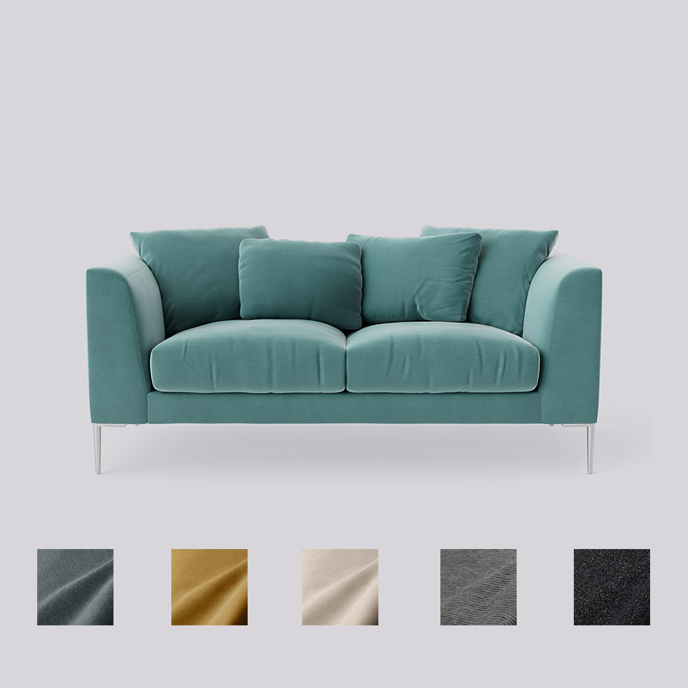 Swoon - Alena - Two-Seater Sofa - Blue - Easy Velvet
