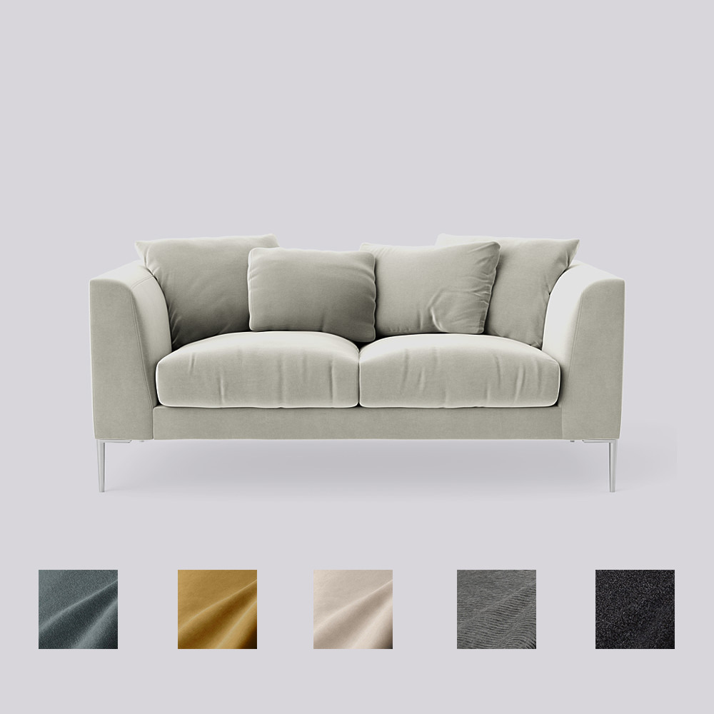 Swoon - Alena - Two-Seater Sofa - Light Grey - Easy Velvet