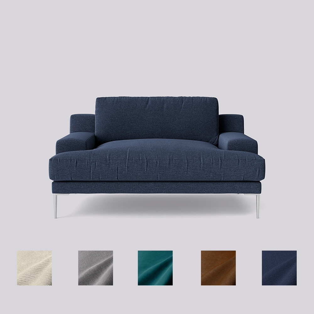 Swoon - Almera - Love Seat - Dark Blue - House Weave