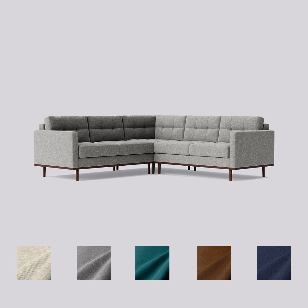 Swoon - Berlin - Five-Seater Corner Sofa - Grey - House Weave