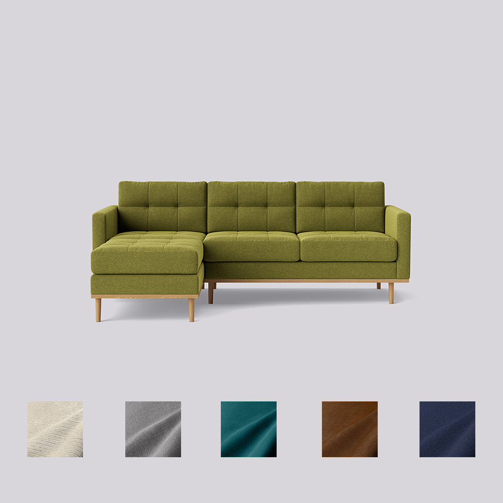 Swoon - Berlin - Left-Hand Corner Sofa - Green - Smart Wool