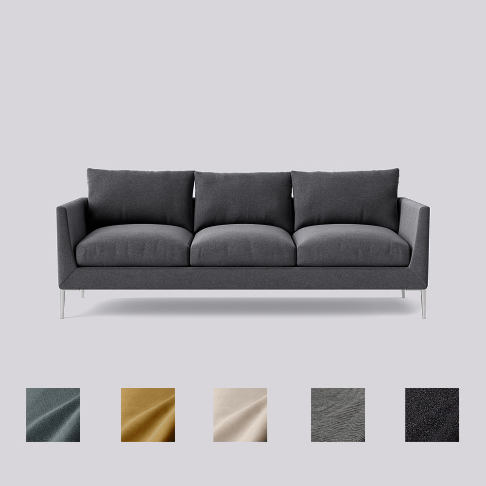Swoon - Catalan - Three-Seater Sofa - Dark Grey - Smart Wool