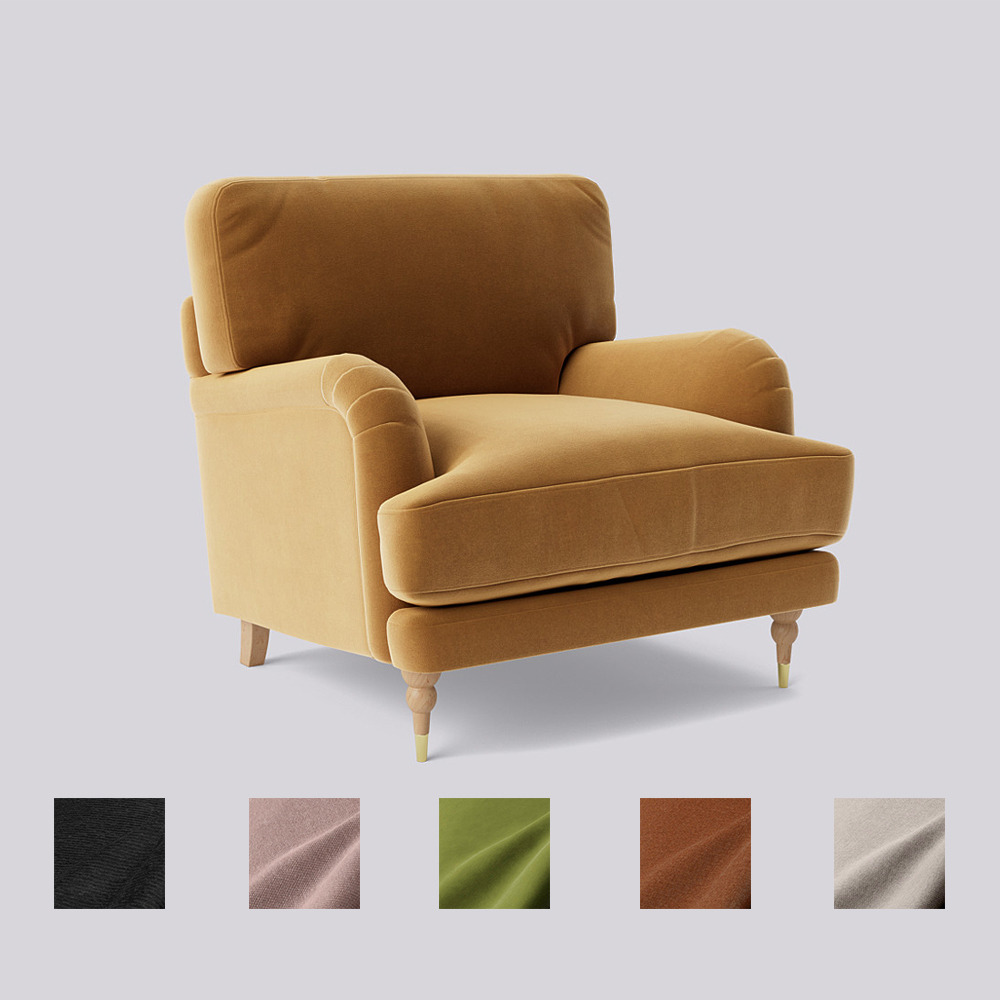 Swoon - Charlbury - Armchair - Brown - Easy Velvet