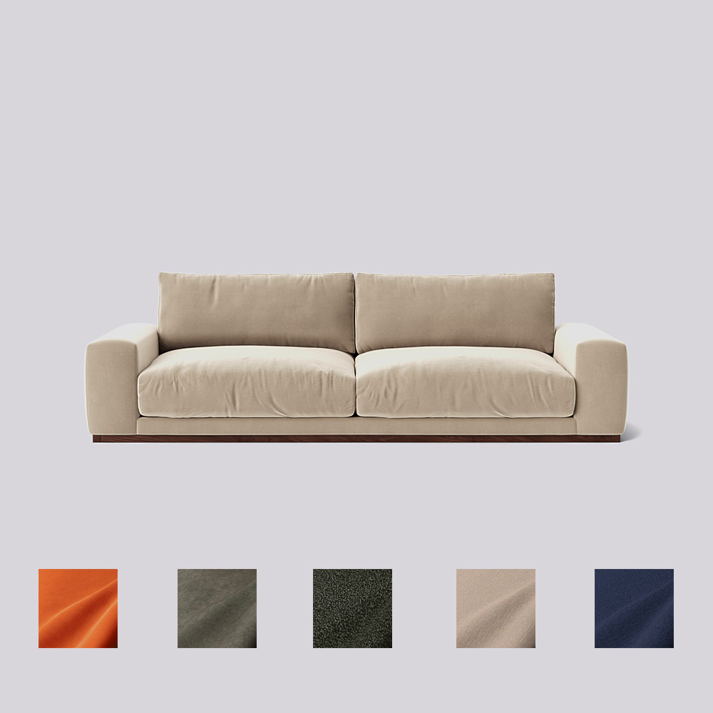 Swoon - Denver - Four-Seater Sofa - Beige - Easy Velvet