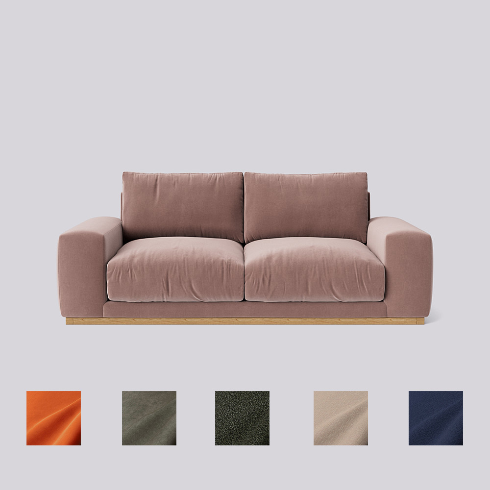 Swoon - Denver - Two-Seater Sofa - Pink - Crushed Velvet