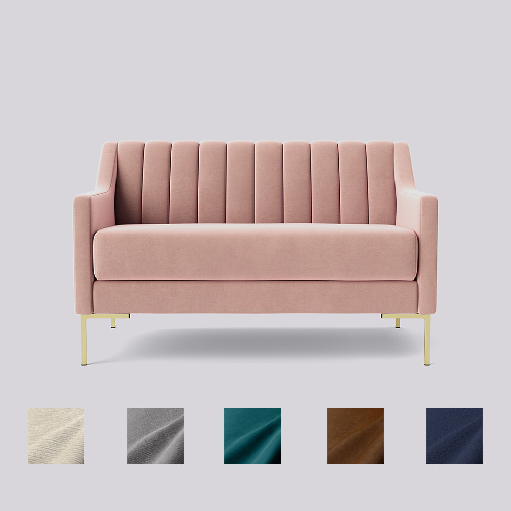 Swoon - Febe - Two-Seater Sofa - Pink - Easy Velvet
