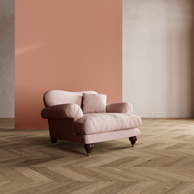 Swoon, Fabric, Willows, Armchair, Blush, House Weave, Dark Feet, 70cm
