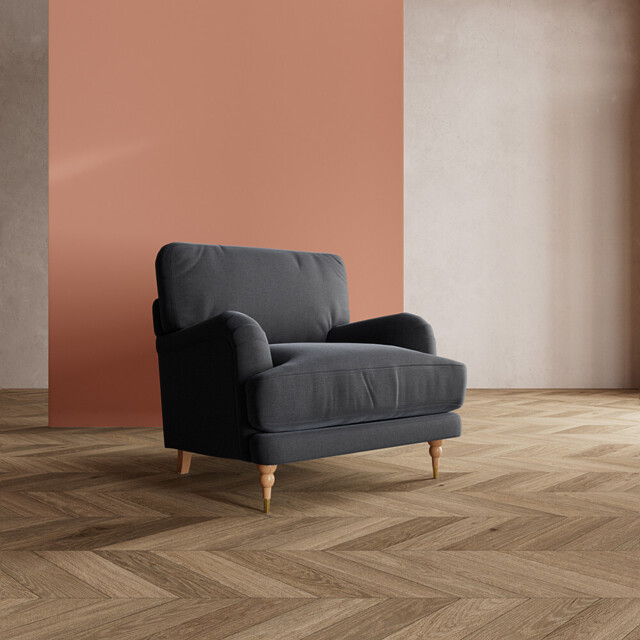 Swoon, Fabric Charlbury Armchair, Ebony, Light Feet
