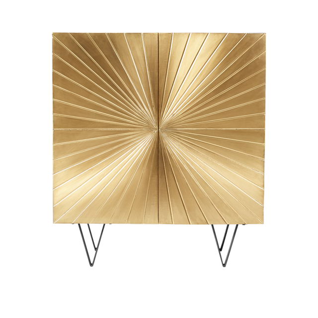 Swoon, Ziggy, Contemporary Cabinet, Black Brass & Dark, Mango Wood, W: 80cm x D: 40cm x H: 90 cm