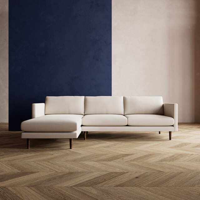 Swoon, Tivoli, Left-Hand Corner Sofa, White Alabaster, Linen, W: 257cm x H: 79 cm