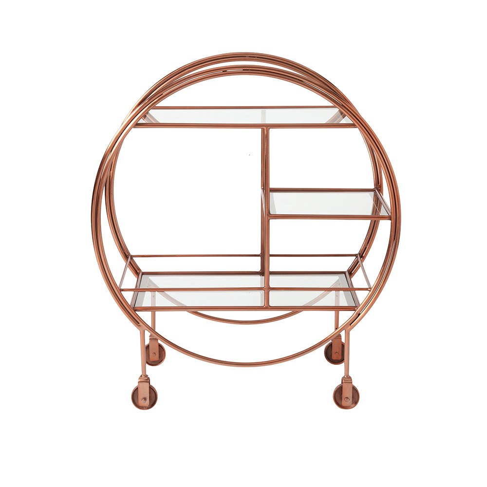 Swoon - Lark - Art Deco Bar Trolley - Metallic - Copper