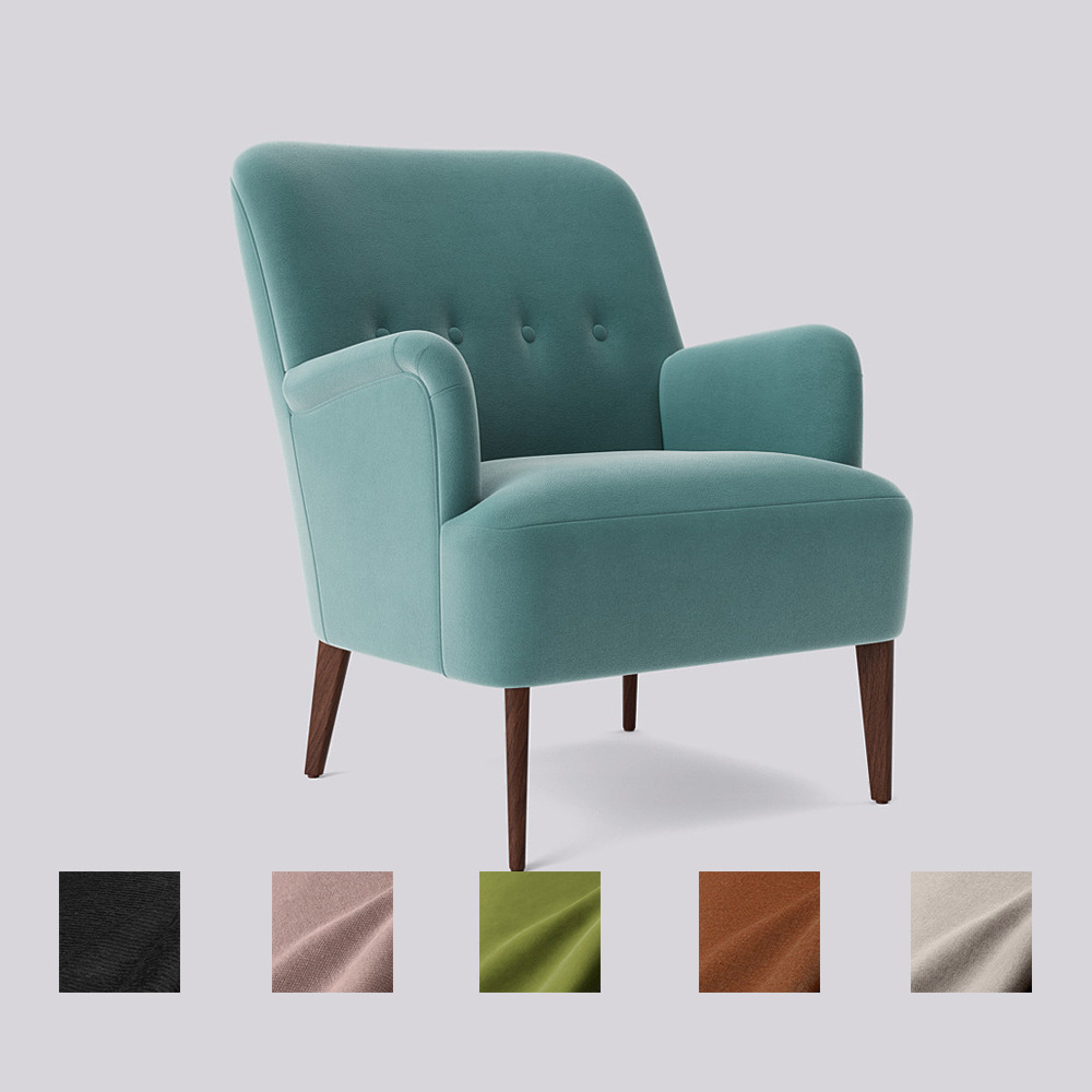 Swoon - London - Armchair - Blue - Easy Velvet