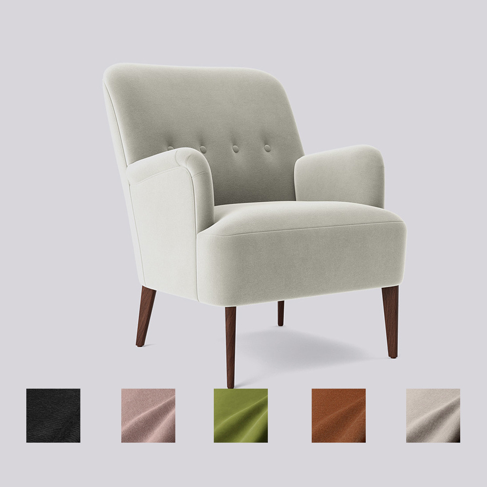 Swoon - London - Armchair - Light Grey - Easy Velvet