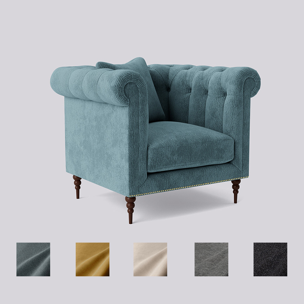 Swoon - Milward - Armchair - Dark Blue - Cord