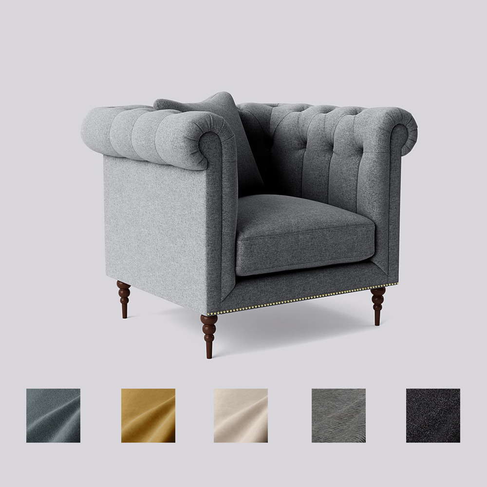 Swoon - Milward - Armchair - Grey - Soft Wool