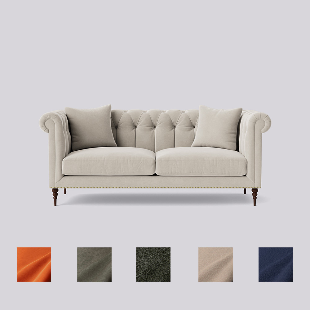 Swoon - Milward - Three-Seater Sofa - White - Easy Velvet